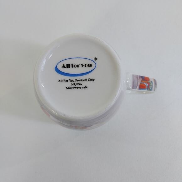 VTG All For You Holiday Coffee Cup Mug Fireplace Stockings USA - Picture 4 of 4